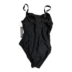 Catherine Malandrino Black One Piece Swimsuit Tummy Control Adjustable Size M